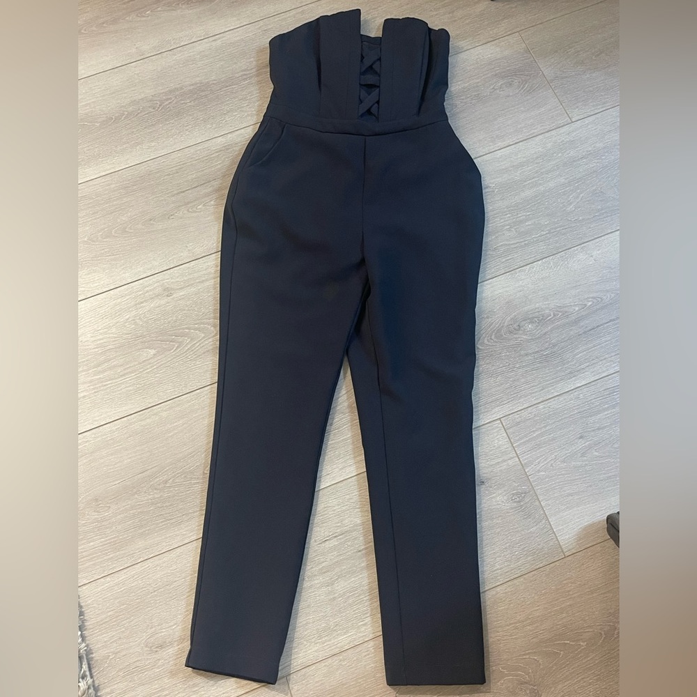 Adelyn Rae navy blue jumpsuit